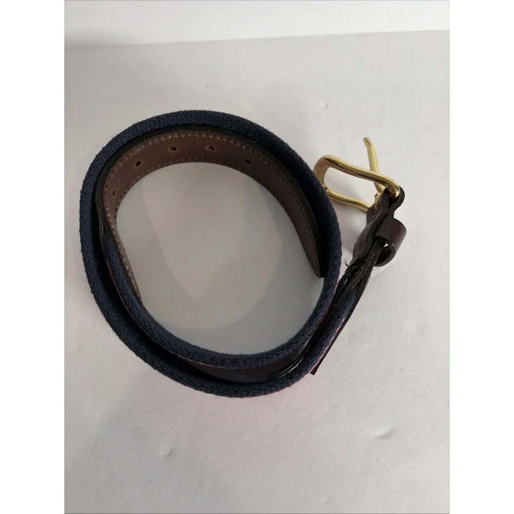 Vineyard Vines Boys' Classic Whale Canvas Club Belt Leather Pink 24 Brass Buckle